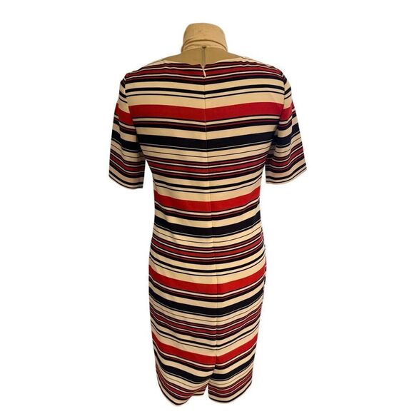 Preston & York Red/White/Blue Stripe Shift Dress Sz. 8 Summer America Office - Picture 5 of 8